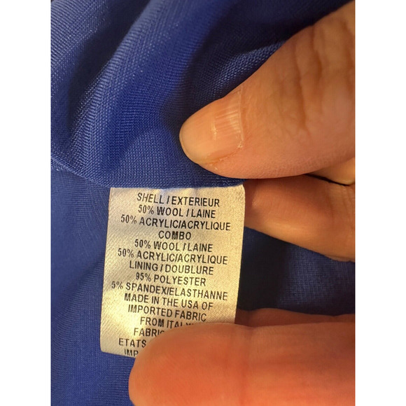 MILLY M Royal Blue/Black Sleeveless Wool Blend Sheath Dress PONTE $395.00 A16 - Picture 7 of 9